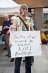 Occupy Seattle held a Silent Flash March at Westlake Park Monday -