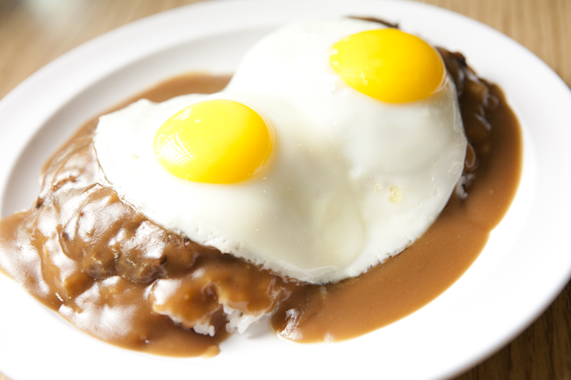 Loco moco. The greaseless, rich brown gravy—which blankets the mounded moco plates of rice, meat and egg—is extraordinarily smooth and aromatic, and thick enough to eat with a fork.