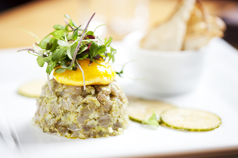 A scoop of tuna ceviche in the shade of a wheatgrass smoothie is a creamy debacle.