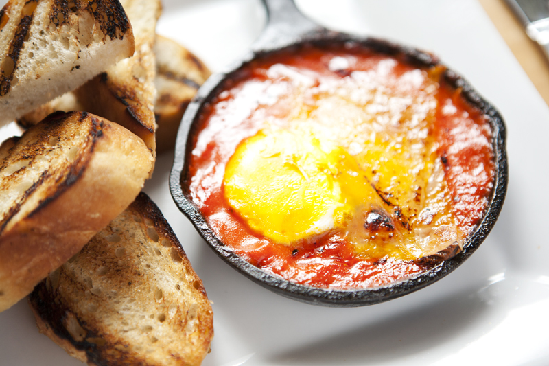 The best dishes at Hunger are the simplest. I liked the zesty saffron tomato sauce that was baked with egg and manchego for a classic tomatada.