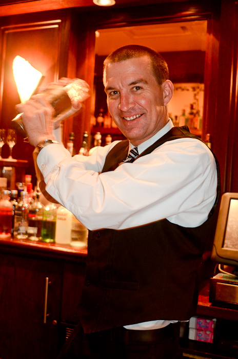 "Appetizers plastered with blue cheese and columnar tanks of vodka stocked with