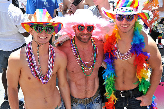 Revelers in San Francisco, California.