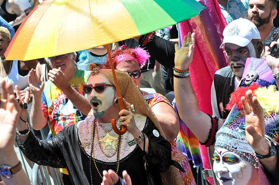 Face paint pride in San Francisco, California.