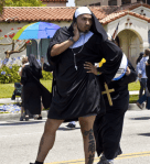 That's not actually a nun at the Long Beach pride parade.