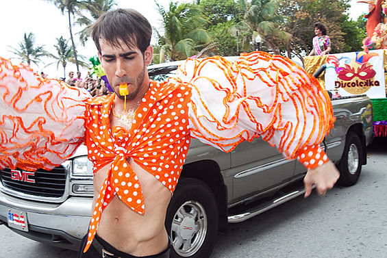 A dancer at the Miami Beach gay pride parade in Florida.