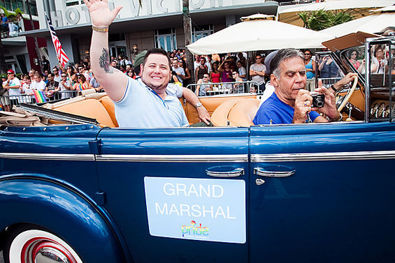 Chaz Bono was the Grand Marshal of the Miami Beach gay pride parade in Florida.