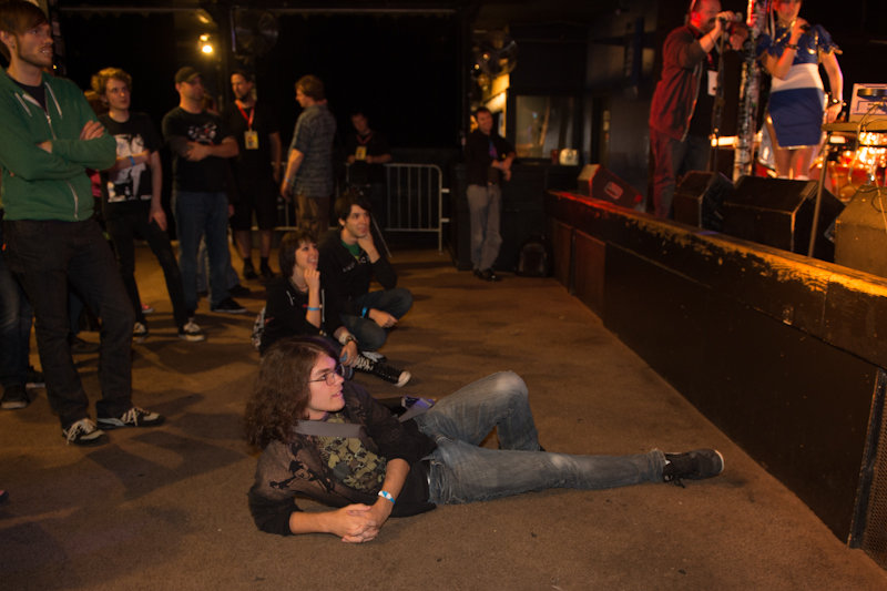 One of the tournament victors watching the competition.