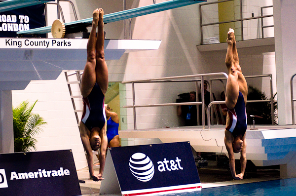 Kassidy Cook and Christina Loukas ending their first dive.