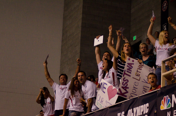Fans of Cook and Loukas react to a spectacular dive.