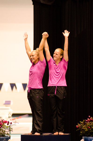 Johnston and Bryant, celebrating their victory after a tough competition.