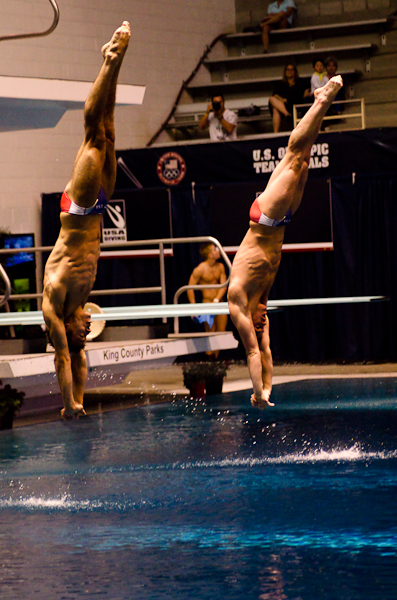 McCrory and Boudia completing a dive.