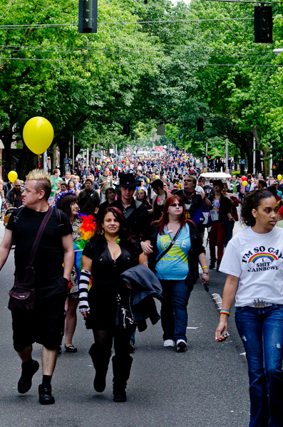After the parade, thousands of people flooded Fourth Avenue on their way to Seattle Center.