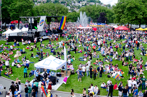 A surprisingly sunny day brought people out by the tens ofthousands to