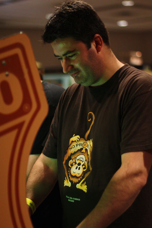 Russell O'Heney, a programmer for Seattle-based game company Fun Bits, plays Wild Western, a 1982 shooter from Taito.