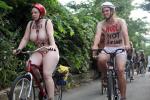 One part critical mass and one part nudist expression, the World Naked