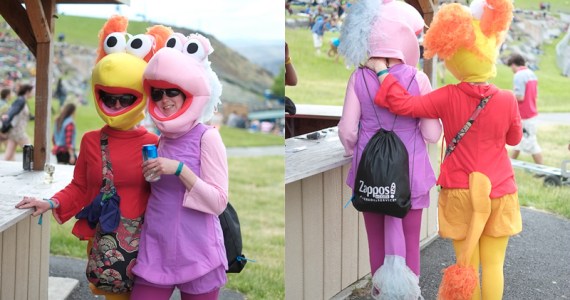 Because it's not a music festival without brightly colored jumpsuits, animal pajamas,