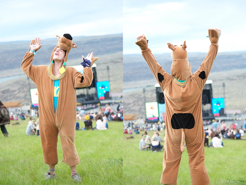 Because it's not a music festival without brightly colored jumpsuits, animal pajamas,
