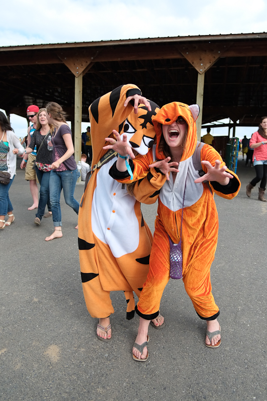 Because it's not a music festival without brightly colored jumpsuits, animal pajamas,