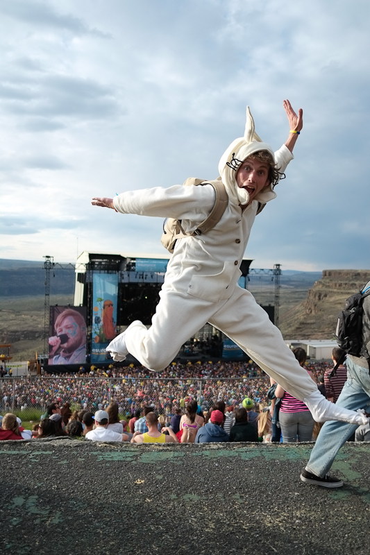 Because it's not a music festival without brightly colored jumpsuits, animal pajamas,