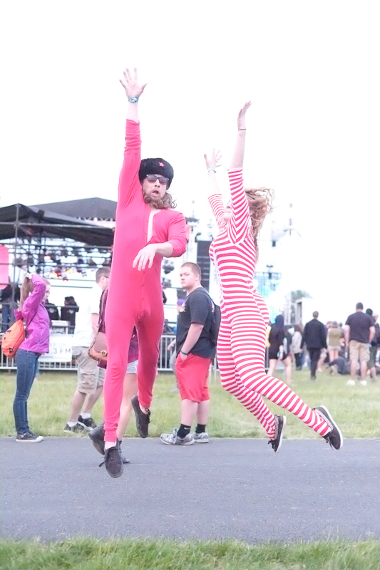 Because it's not a music festival without brightly colored jumpsuits, animal pajamas,