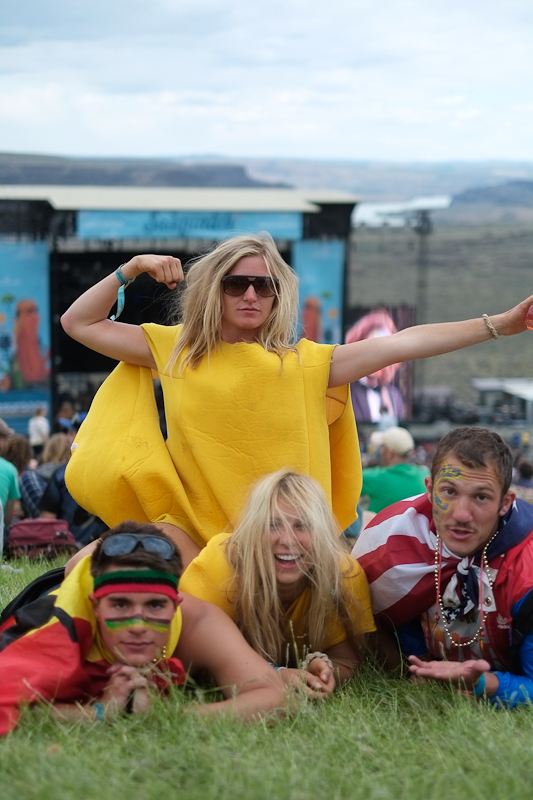 Because it's not a music festival without brightly colored jumpsuits, animal pajamas,
