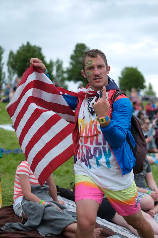 Because it's not a music festival without brightly colored jumpsuits, animal pajamas,