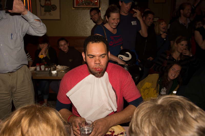 Last year's pie eating victor.