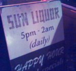 Sun LiquorSun Liquor is a ready-made rendezvous spot on a relatively sleepy street. Bamboo bar stools, wall-climbing tin flowers that glow red, and tasteful Southeast Asian accents set the scene for serious drinking. Serious meaning top-shelf liquors, hand-picked herbs, and freshly squeezed juices in concoctions like the Punetazo, whose multiple rums are topped with a float of 151 and a tiny orchid (a garnish that appears on every drink).