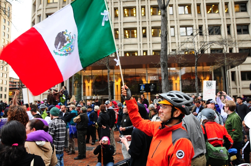 Participants in the annual May Day march for social justice started in