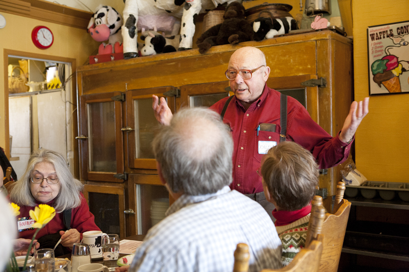 "With its signature antiques--some loosely dairy-themed, others simply random--Mae's Phinney Ridge Cafe