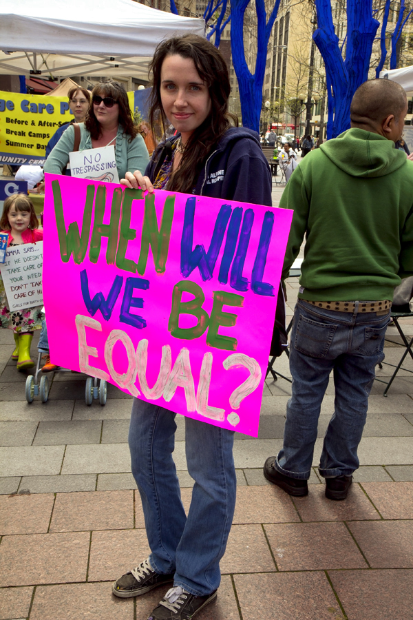 Hundreds of people rallied at Westlake park Saturday. The rally was one