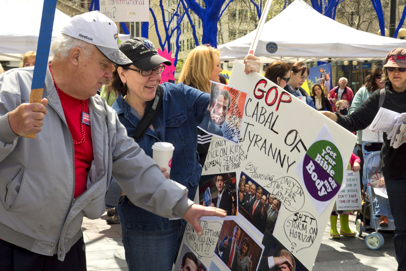 Hundreds of people rallied at Westlake park Saturday. The rally was one