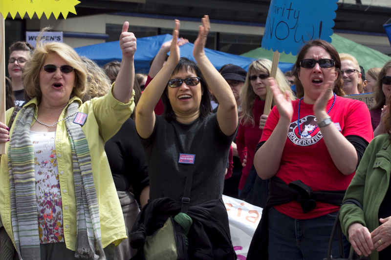 Hundreds of people rallied at Westlake park Saturday. The rally was one