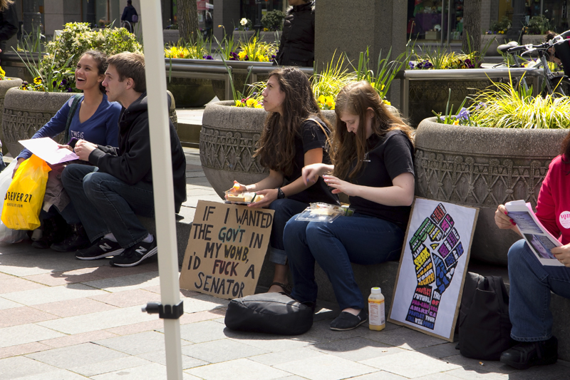 Hundreds of people rallied at Westlake park Saturday. The rally was one