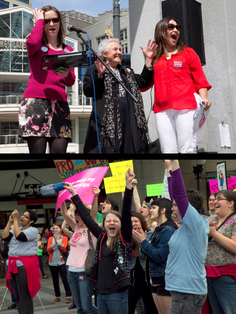 Hundreds of people rallied at Westlake park Saturday. The rally was one