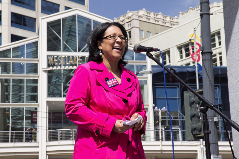 Hundreds of people rallied at Westlake park Saturday. The rally was one