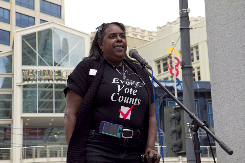 Hundreds of people rallied at Westlake park Saturday. The rally was one