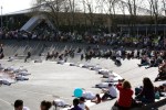 On Saturday hundreds of dancers gathered at the Seattle Center fountain to