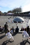 On Saturday hundreds of dancers gathered at the Seattle Center fountain to