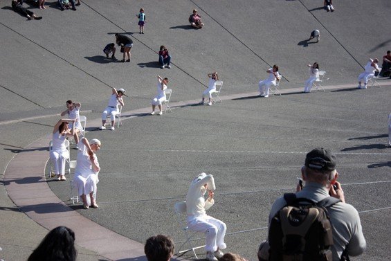 On Saturday hundreds of dancers gathered at the Seattle Center fountain to