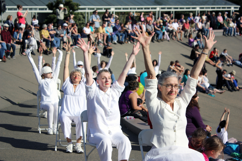 On Saturday hundreds of dancers gathered at the Seattle Center fountain to