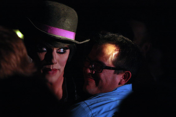 aE¦and the act into the audience.