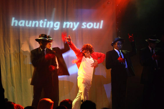 Somewhat confusingly, Ryan Stone performs as Michael Jackson.