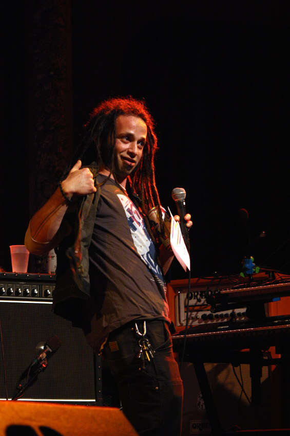 The host with the most yells out a good HAIL SATAN before letting the audience know he's not a burlesque dancer and won't be performing.