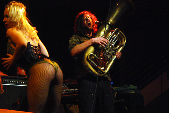 Olatsa Assin accompanies Onodrim's Death Tuba on stage.