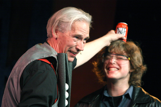 Assuring his volunteer that he'll only hit the canaE¦you can guess what happens next.