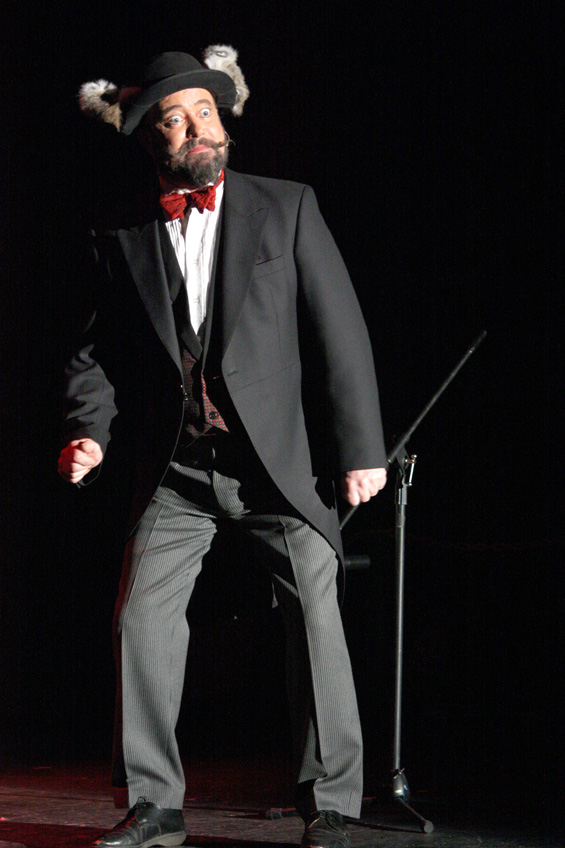 The Wolf, host of the show, contributes his own flatulent performance.