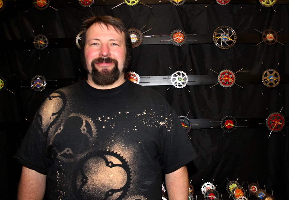 Leo Schmidt recycles bike parts into clocks and lamps. Leo also makes memorial pieces for those looking to retire their bikes and takes requests at no extra charge. www.lampcycle.com