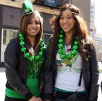 Perhaps because Mardi Gras has recently put people in the novelty necklace spirit, St. Patrick's Day often involves green plastic beads, as seen at the St. Patrick's Day parade in San Francisco, California.