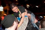Coolie takes a dive off the stage into the crowd!